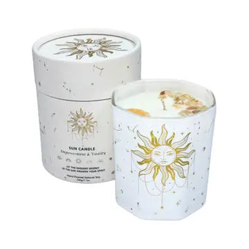 Solar Sun Candle with Yellow Jade & Citrine