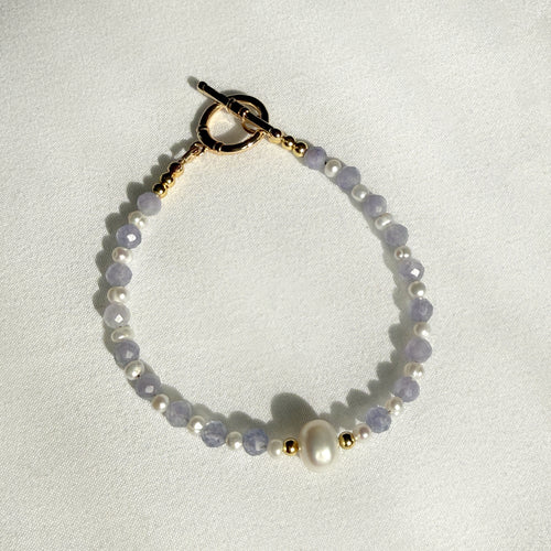 Faceted Gemstone & Pearl Bracelet