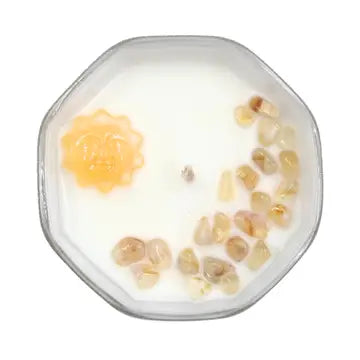 Solar Sun Candle with Yellow Jade & Citrine